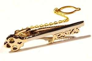 tie clips LOT clasps pins mens gold plt Jesus is key  