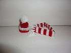 1346 Red & White Knit Scarf & Hat set ~ Great in Dept 56 & Byers 