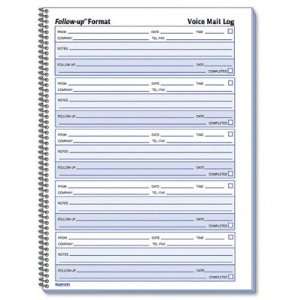  Follow Up Voice Mail Log Book   8 x 10 5/8, 500 Sets/Book 