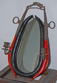 Vintage Western Leather Horse / Ox Harness Collar Yoke Wall Mirror 