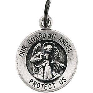  Guardian Angel Medal in 14k Yellow Gold: Jewelry