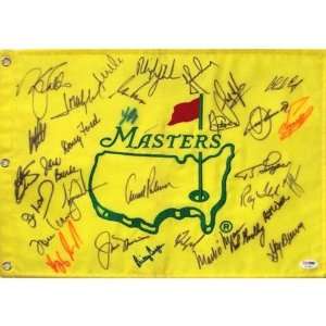 Masters Golf Pin Flag Autographed by 31 Former Champions #2 