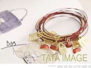 Red NWT Stylish Red and Gold Handbag Costume Bracelets Bangle FREE S&H 