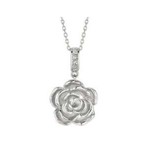  Rose Pendant in Sterling Silver with Chain Jewelry