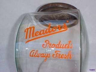 1930s Meadors Peanut 2 Gal. Jar w/Hinged Tin Lid, Toms  