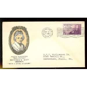   Day Cover; Mothers Day Stamp; 20th Anniversary; Martha Washington