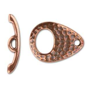  Copper Antique Hammered Ellipse Toggle Clasp Arts, Crafts 