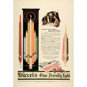  1930 Ad Waxels Vassar Princess Mayfair Wax Candles 