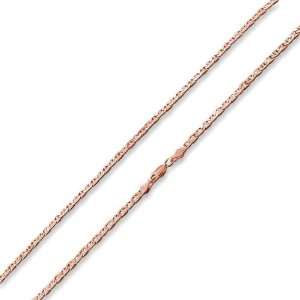  14K Rose Gold Plated Sterling Silver 24 Flat Marina Chain 