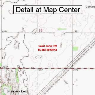 USGS Topographic Quadrangle Map   Saint John SW, Kansas (Folded 