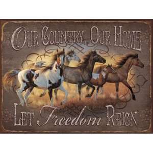  Our Country Metal Sign: Home & Kitchen