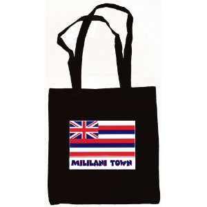   Mililani Town Hawaii Souvenir Canvas Tote Bag Black: Everything Else