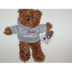 NEW YORK METS 8 Plush TEDDY BEAR with Team Logo Embroidered Hoodie 
