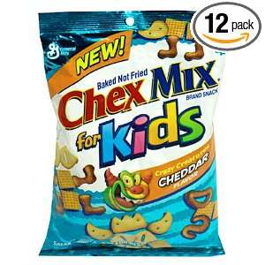 Chex Snack Mix for Kids, Crispy Creatures Cheddar Flavor, 8 Ounce Bags 