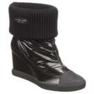 Womens MICHAEL MICHAEL KORS Winter Wedge Bootie Black Nylon Shoes 