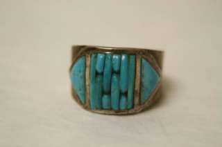 VTG Harvey Era Navajo Silver & Turquoise Ring LOOK  