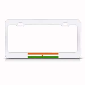 Niger Flag White Country Metal License Plate Frame Tag Holder