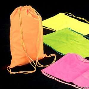  Neon Orange Child Basic Drawstring Backpack: Toys & Games