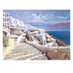  Santorini   Aegean Finest LAMINATED Print Kerry Hallam 