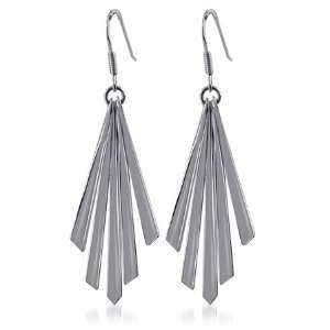   Silver Long Dangling Bar French Ear Wire Hook Dangle Earrings Jewelry