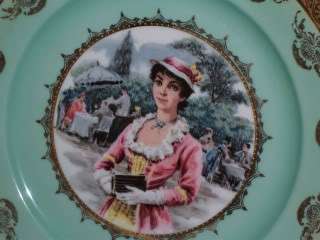 Antique JKW Germany Porcelain 105/8 Victorian Portrait Charger Plate 