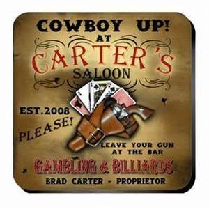  Cowboy Saloon Personalized Coaster Set