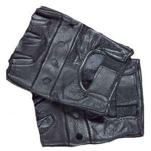  Fingerless Leather Biker Gloves   XL 