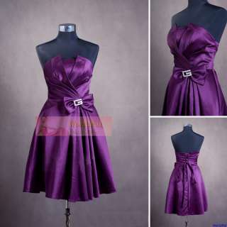 Stock Purple Mini Cocktail dress/PromSZ:6 8 10 12 14 16  