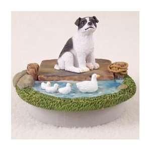 Black & White Jack Russell Terrier w/Smooth Coat Candle Topper Tiny 
