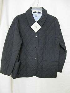 NWT Womens Chestnut Hill Quilted Jacket Coat Black & Beige Available 