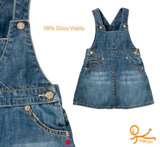 CHICCO Baby Jeans Latzrock Gr. 80 + Gratis T Shirt NEU  