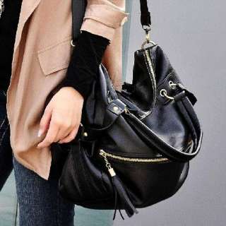 New Korean Hobo PU Tassel Leather Handbag Cross Body Shoulder Bag 
