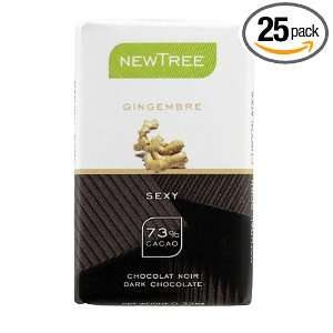 New Tree Sexy 73% Cocoa Ginger Chocolate, 0.32 Ounce (Pack of 25)