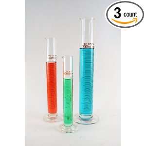 Labstock 3 Piece Graduated Measuring Cylinder Set, 50ml, 100ml and 