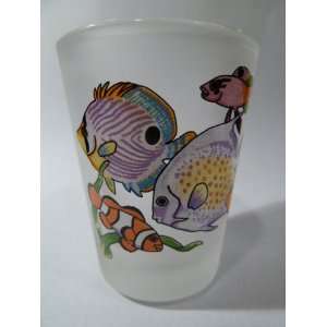  Angel Fish Frosted Caribbean Shot Glass