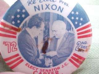 1972 Orig PRESIDENT NIXON JC CARTER Campaign Button Pin  