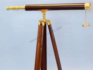 Solid Brass and Leather Telescope on Stand 40  