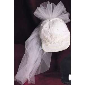   Decorated Bridal Cap with Veil   Perfect for Bridal Showers Beauty