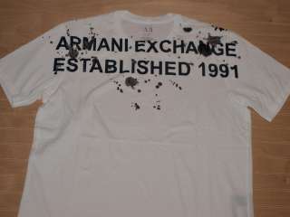 Armani Exchange Splatter T Shirt White NWT  