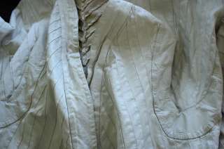   BY RICK OWENS FRENCH COUTURE IVORY LEATHER JACKET (40) * NWOT  