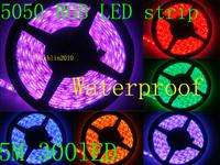 waterproof 5M 60led/M 5050 RGB SMD Flexible LED light Strip+44key IR 