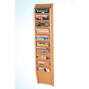  Wooden Mallet Ten Pocket Wall Mount Magazine Rack MR48 