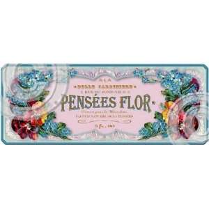   Item 1205 Vintage Style Pansies Perfume Label Plaque