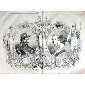  1855 PORTRAIT KING SARDINIA QUEEN VICTORIA ALBERT