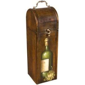  Wooden Hand Made & Hand Painted Wine Gift Box, Holds One 