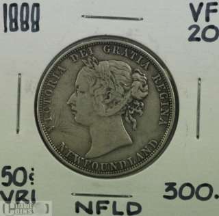 1888 Newfoundland 50 Cents VF 20  