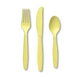  Fork/Knives/Spoons   24 pcs set   Yellow: Kitchen & Dining