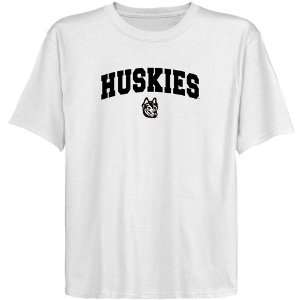  NCAA Northeastern Huskies Youth White Logo Arch T shirt 