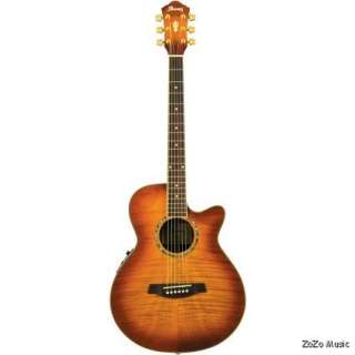 IBANEZ AEG20E FLAMED SYCAMORE TOP VINTAGE VIOLIN COLOR ACOUSTIC 