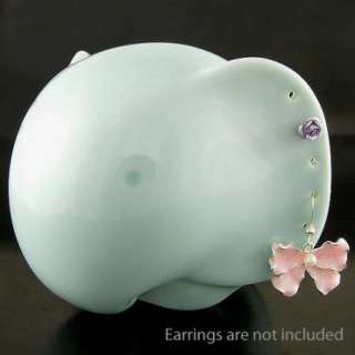 Super Cute Ceramic Elephant Earring Holder Blue  eh001bl 